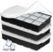 Lifhety 3 Pack ice Cube Tray, Silicone Ice Cube Trays with Lids, 45 Square Cubes, Reusable Large Ice Cube Moulds & Freezer Ice Trays for Whiskey, Cocktails, Baby Food & Drinks, BPA Free