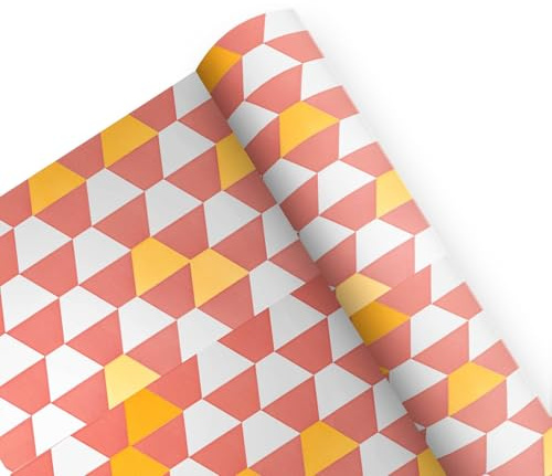 Maqa - Papier zum Verpacken von Ostereiern, 100 cm x 25 m, dekorierte Rolle, robust und elegant, perfekt für Geschäfte, Geschenke und Osterverpackungen, hergestellt in Italien (Prisma Rosa)
