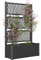 Outsunny Garden Planter Box with Trellis, Liner, Rattan Raised Bed, Trough Planter with Topped Trellis for Climbing Plants, Vegetables, Flowers, 90 x 35 x 148 cm, Charcoal Grey