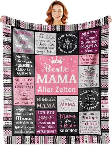 Geschenke für Beste Freundin Flanell Kuscheldecke (Rosa, 150x220cm) | Geschenke für Freundin, Umarmung Decke für Frauen Männer Geburtstagsgeschenk für Frauen Schwester für Sofa & Bett