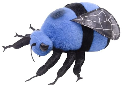 lilizzhoumax Hummel Plüschtier Kuscheltier 38cm/15Zoll Simuliertes Tier Kawaii Insekt Hummel Stofftier Plüsch Realistische Spielzeug für Wilde Tiere Geschenk für Freunde Kinder Jungen Mädchen Blau