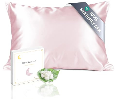townssilk, Federa per cuscino in seta 40x70cm – 100% seta di gelso, 19mm, in seta su entrambi i lati, certificata Oeko-TEX, classe di qualità 6A, con cerniera, 1 pezzo, rosa antico