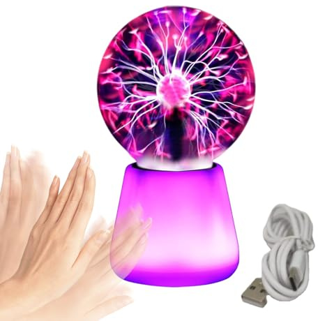 Senermter Plasma Kugel Lampe - Touch-Lampe Mit 7 Farben & Ambient-Beleuchtung | Statische Elektrizität Kugel - Für Wohnzimmer, Schlafzimmer, Büro, Homeoffice Und Dekoration