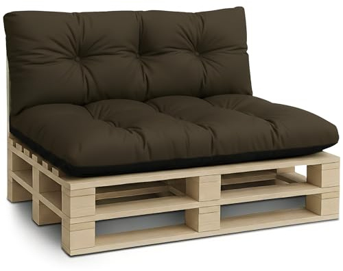 Amazinggirl Palettenkissen Outdoor Kissen 2er-Set Palettenkissen - Auflagen für Paletten Europaletten Palettensofa und Palettenmöbel Palettenpolster Outdoorkissen Gartenkissen Braun