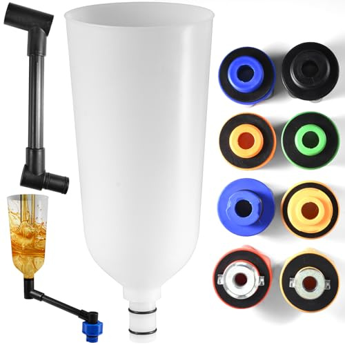 Juego de 10 embudos de refrigerante antiderrames, adaptador de embudo de aceite de motor de automóvil con tubo de extensión giratorio y 6 adaptadores para relleno, embudos de aceite de motor y juego