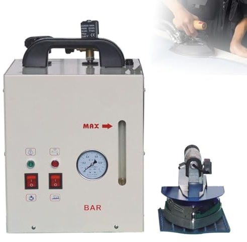 Commercial Steam Iron with Pressure Gauge and 4L Boiler, 1600W Industrial Station for Clothing Stores, Laundries & Factories