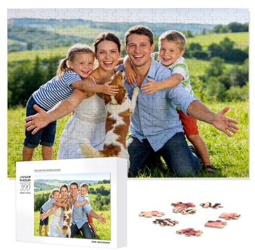 Puzzle Personalisiert mit Foto – Individuelles Geschenk für Familie, Kinder & Paare – Personalisierte Fotopuzzle 120/200/300/500/1000 Teile – Geschenk zu Weihnachten, Geburtstag & Jahrestag