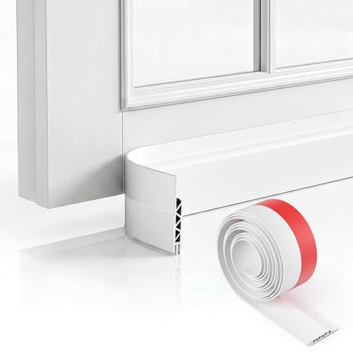 Oderra Insulating Door Draft Stopper, White, 100cm | Weatherstripping for Entrance Doors, Blocks Cold, Noise and Humidity, Quick Installation, TPE Material