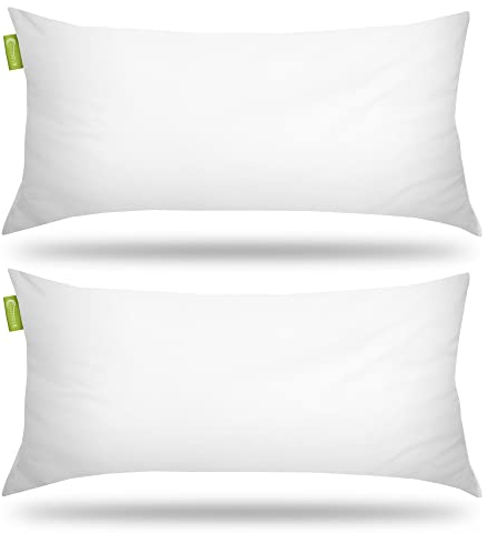 Beautissu Allergiker Kopfkissen 40x80 cm 2er Set – Mikrofaser Steppkissen 450g Weiche Füllung – 60° Waschbares Schlafkissen Oeko-TEX – Kissen 80x80 Pillow 80x80 – Sofa Deko Kissen Bett BeauNuit UK