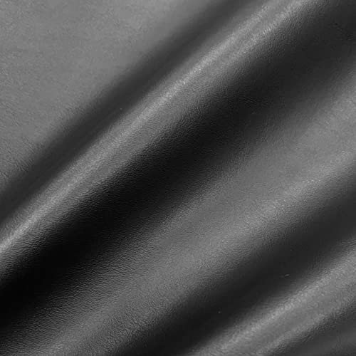EU Fabrics Faux Leather Vinyl Fabric - Waterproof & Fire Retardant - Perfect for DIY Upholstery Projects, Chairs, Headboards, Car Upholstery and More - High-Quality Vinyl Fabric (Black - 1 Meter)