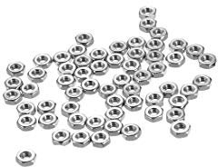 sourcing map Hexagonales Tuercas, M2x0,4mm Métrica Gruesa Rosca Hexagonal Tuerca, 304 Inoxidable Acero, Paquete de 50