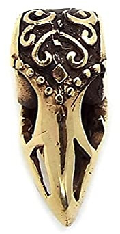 Raven Viking Celtic Beard Hair Bead (5mm hole, made from Solid Bronze)
