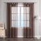 ESLIR Gardinen mit Schlaufen Vorhänge Fensterschal Transparent Schlaufenschal Voile Braun BxH 140x245cm 1 Stück