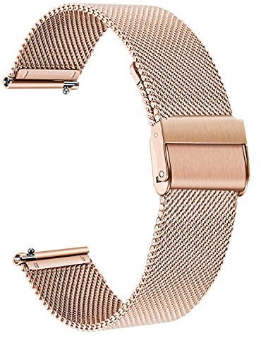 TRUMiRR Remplacement pour Fossil Women's Gen 4 Venture HR Bande de montre, 18mm Bracelet de montre en acier inoxydable tissé Bracelet à libération rapide pour Fossil Q Gen 3 Venture, DW 36mm