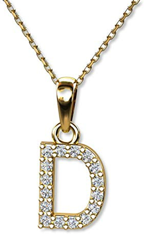 LILLY MARIE Glänzende Goldkette Mit Buchstabenanhänger Aus 333er Gold