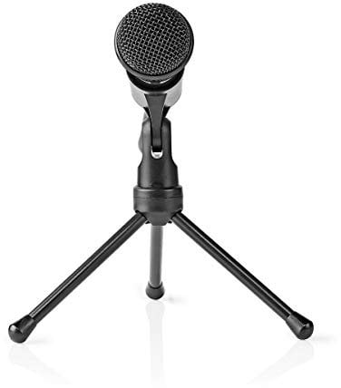 Nedis Microphone à condensateur - Motif Polaire omnidirectionnel - Support de Microphone réglable - Noir