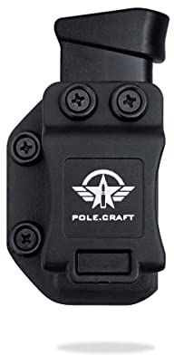 IWB/OWB Magazine Holster Kydex Custom Fit: Glock 43 Magazines - Glock 43 Mag Carrier - Ambidextrous - Glock 43 Magazine Holster - Glock 43 Mag Holder, Universal OWB/IWB, Right/Left Hand