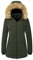 Wantdo Femme Veste Chaude d'hiver à Capuche Veste d'Extérieur Résistante à l'eau Manteau Matelassé en Coton Veste Coupe-Vent Puffer Blouson Vert Militaire S