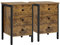 Yaheetech 2 Piezas Mesitas de Noche Industrial Mesillas de Noche Retro con Cajones Mesillas Auxiliares para Dormitorio Salón 40x40x61cm Cajonera Marrón
