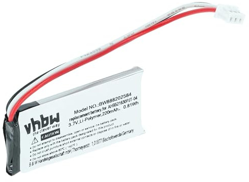 vhbw Akku Ersatz für Logitech AHB521630PJT-04 | für kabellose Maus (180 mAh, 3,7 V, Li-Polymer)