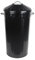 46 Litre Vintage Style Metal Tapered Dustbin & Lid - Black - 70cm (H) x 33cm (Dia)