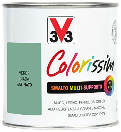 V33 Smalto Multisupporto Colorissim Verde Giada 0,5L