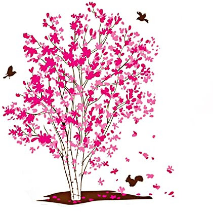 Wandtattoo Pink Baum Wandaufkleber Wandsticker Deko Wand Wandbild Verzierung