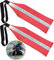 Anley Kayak Tow Red Safety Travel Flags with Reflective Strip - Warning Flag for Canoes, Boats, SUP, Truck, Trailer - Waterproof and Durable Oxford Safety Flag - 14x4.7 inch (Pack of 2)