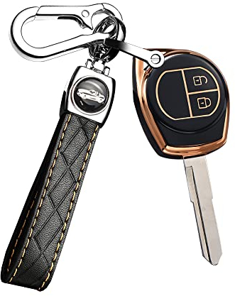 ontto Autoschlüssel Hülle Passt für Opel Agila B Schlüsselhülle Passt für Suzuki Swift SX4 Alto Vitara Jimny Nissan Pixo Schlüsselschutz TPU Schlüsseletui Schlüssel Cover Schlüsselanhänger-Schwarz
