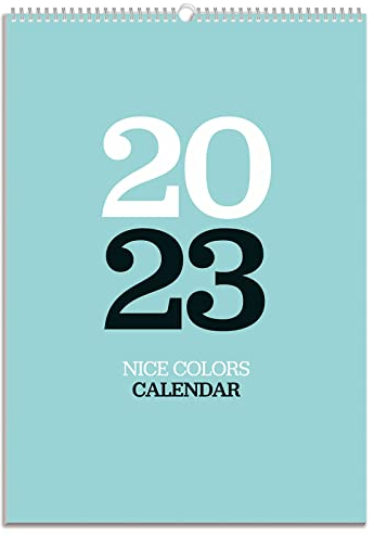 Kokonote: Grupo Erik Offizieller Nice Colors Minimalistischer Kalender 2023, A3-Kalender, 30,5 x 41,9 cm,quadratischer Wandkalender 2023, klassischer/spiralgebundener Kalender 2023,Flip-Kalender 2023