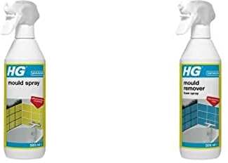 HG Mould Remover Spray, Effective Mould Spray & Mildew Cleaner, Removes Mould & More (500ml) + HG Mould Remover Foam Spray, Fast & Effective Mould Spray & Mildew Cleaner, Removes Mould & More (500ml)