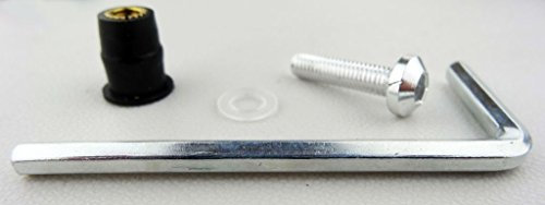 10er Set eloxierte Motorrad Aluminium Schrauben Innensechskant Linsenkopf mit Gummi Silber mit Unterlegscheiben und gummigelagerte Kontermutter M6 x 15
