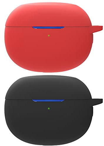 Msiall Silicone Case Compatible with Realme Buds Air 3, [Supports Wireless Charging] [Shockproof Protective Case] Beautiful 3D Cartoon Black Red