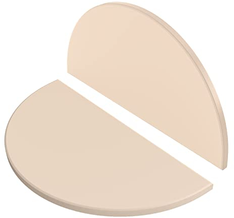 BMMXBI Hitzeabweiser Backstein Pizza kompatibel mit Kamado Joe Big Joe I, II, III, 50 cm, 2er-Pack, Halbmond-Keramik-Kochstein für Big Green Egg XL Large Egg Vision Grills XL