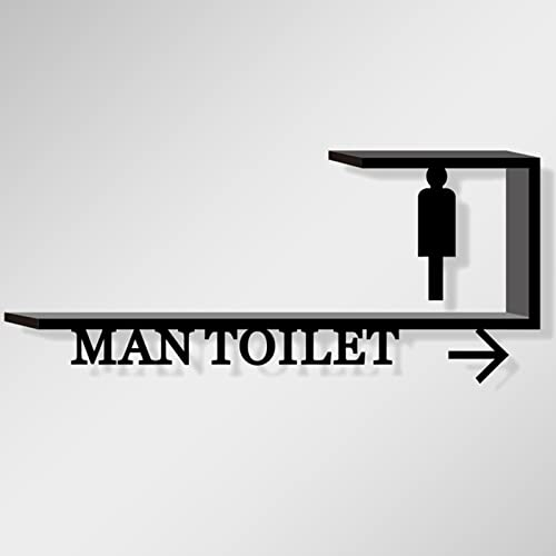 Toiletten-Wegweiser, Herren- und Damen-Toilettenschild mit Pfeil, Acryl-Badezimmerschild-Dekoration, für Büro-Toilettenwand, Außen- und Innenbereich, einfache Montage (E)