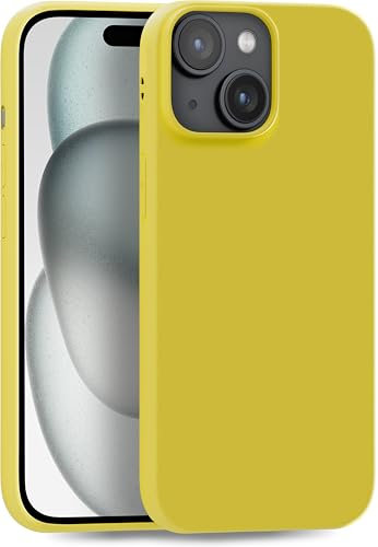 MyGadget Cover per iPhone 15 - Custodia Protettiva in Silicone Morbido – Case TPU Flessibile - Ultra Protezione Antiurto & Antigraffio - Giallo