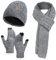 Warmiehomy Mütze, Schal & Handschuh-Sets für Damen Herren Weiche Warme Gestrickt Langer Schal 3 in 1 Winter Touchscreen Handschuhe Set für Skifahren Draußen Einkaufen Angeln Cmping