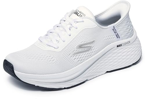 Skechers Women's Max Cushioning Elite 2.0 Vanish Hands Free Slip-ins Sneaker, Weiß/Schwarz, 38.5 EU