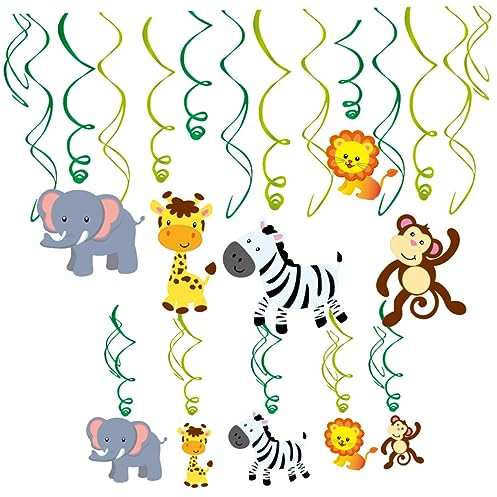 Gadpiparty 2 Sätze Spiral Verzierung Dschungel Kuh-piñata Hängende Wirbel Kuh Servietten Kuh-gastgeschenke Geburtstagsparty Mit Kuh-motto Babytiere Spiral- Kind Dekorative Aufhängung Pvc