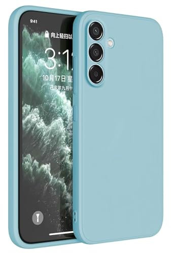 Topme Coque pour Samsung Galaxy A35 5G (6.5 inches) Etui Housse, Protecteur de Peau en Silicone TPU - Bleu Clair