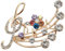 Bsowte Nouvelle arrivee Broche de Musique Style Elegant avec des Strass Broches de cle de Sol Triple pour Dames