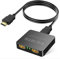 4K HDMI 1 in 2 Out Splitter, Gleichzeitig Mirror HDMI Verteiler, mit Micro USB Stromkabel für Zwei Monitore Unterstützt MacBook, Xbox, PS4, PS3, Blu-Ray Player, DVD, HDTV