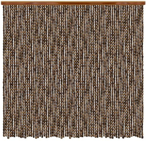 Sh000ad Rideaux en Perles de Bois Naturel,Rideau Porte en Bambou Suspendu,Panneau Séparateurs Décoratifs Rétro,Rideaux D'entrée Anti Mouches,Personnalisé,Largeur x Hauteur (80cm x 150cm(80 brins))