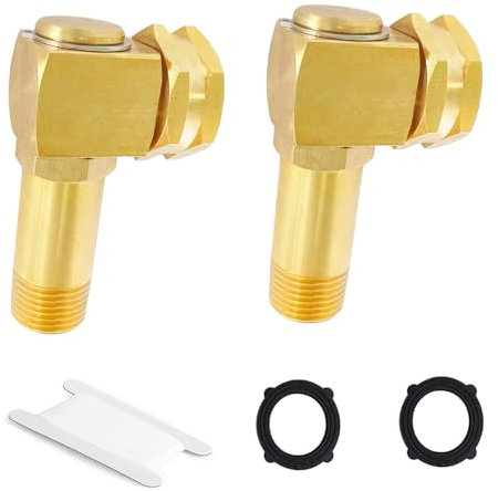 NICOLEKAY 2 Stück Gartenschlauchadapter, Messing Ersatzteil Drehgelenk, Schlauchtrommel Teile Armaturen