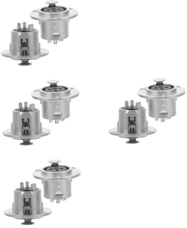 Toyvian 8 Stk Audio-buchse Mikrofonadapter Mikrofonbuchse 3-polig Weiblicher Verbinder 3-polige Klinkenbuchse Buchsenleiste Für Die Panelmontage Mikrofonanschluss Zinklegierung