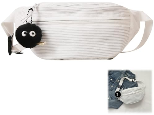 Bauchtasche Damen Cord, Praktische Bauchtasche Cord Halbmond Tasche Damen Crossbody Bag Damen Cord, mit Schultergurt Einstellbar, Gürteltasche Brusttasche für Arbeit Einkaufen Schule Arbeit Shopping