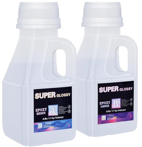1160ml Epoxidharz mit Härter, Hochglanz Epoxidharz Set, Blasenfreies Beschichtungs- und Gießharz für DIY-Kunst, Schmuck, Untersetzer, Weihnachtsdekorationen, Tischplatten, Formen, Holz