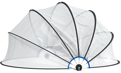 Pool-Kuppel, transparente PVC-Abdeckung mit Fiberglasrahmen, UPF 30 Sonnenschutz und Wärmeerhaltung, für Einbau- und Aufstellpools bis 427 cm Durchmesser