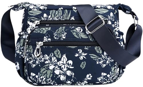 FAVORTALK Leichte Damen Umhängetasche Wasserdicht Mittelgroß - Lässige Handtasche Große Kapazität Kuriertasche Multi Pocket Handtaschen Frauen Nylon Messenger Tasche - B39115