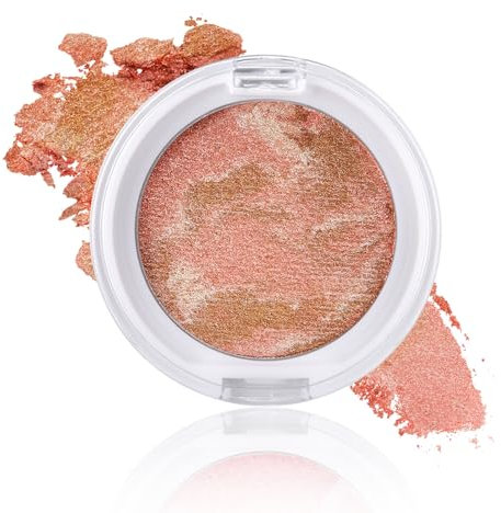 Boobeen Baked Powder Blush, leicht schimmernde Gesichtsröte für Wangen, Lidschatten, erhellen erröten kompakt für Gesicht, schaffen eine strahlende, natürliche Glühen